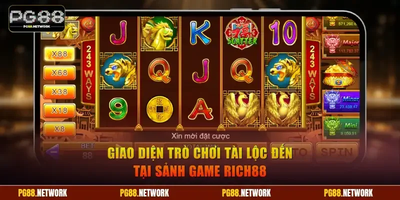 Giao diện trò chơi Tài Lộc Đến